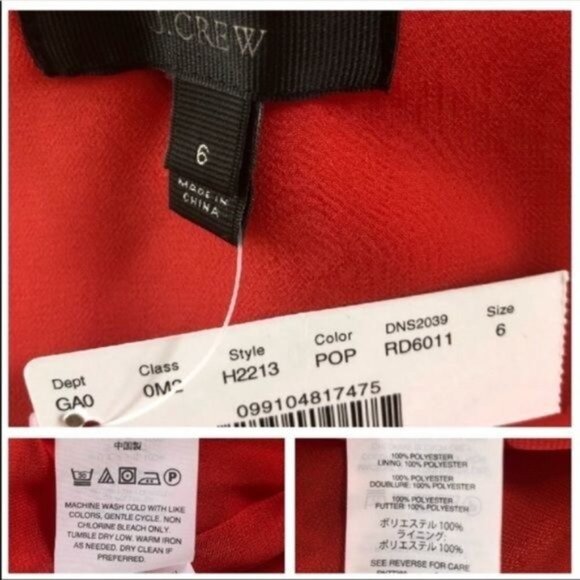 J. Crew Velvet Going Out Top in Poppy Red Size 6 NWT - Picture 6 of 6